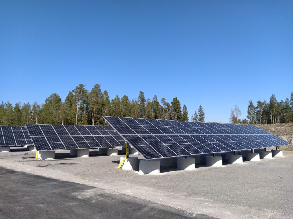 Installed solar panels in Finspang